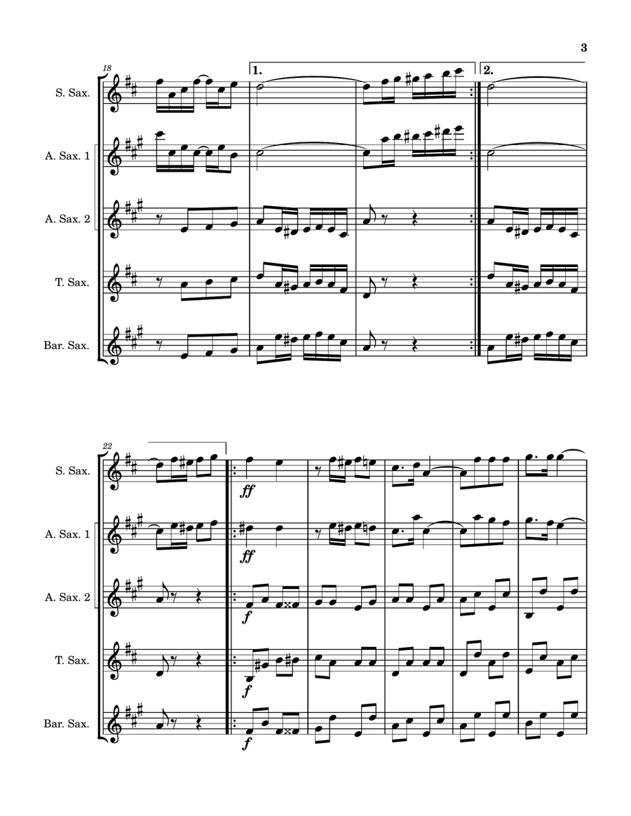 Apple Jack Rag Saxophone Quintet scores gallery preview page 3