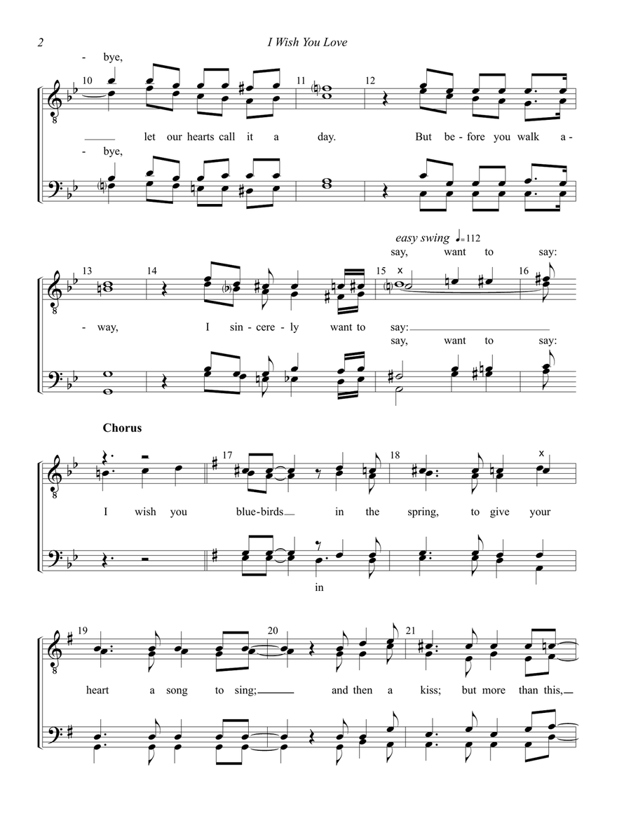 I Wish You Love I Wish You Love TTBB scores gallery preview page 2