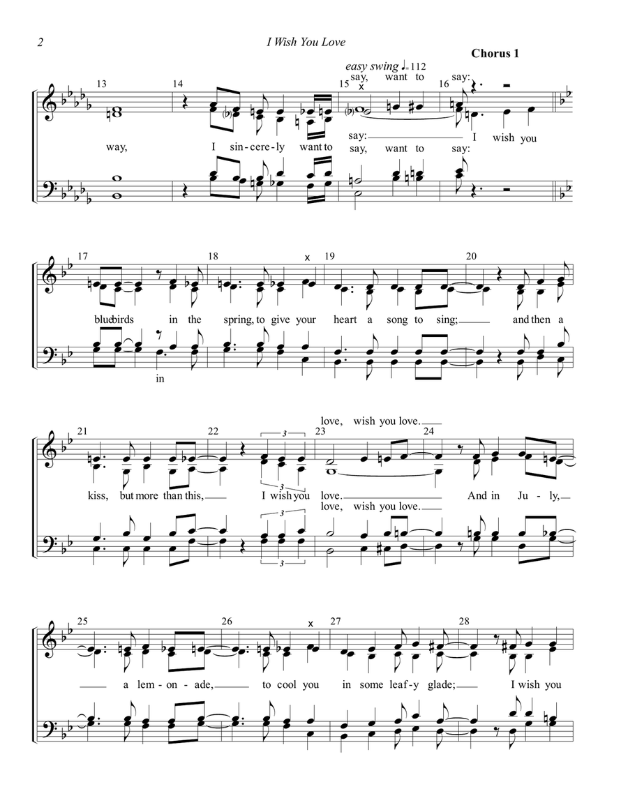 I Wish You Love I Wish You Love 4-Part scores gallery preview page 2