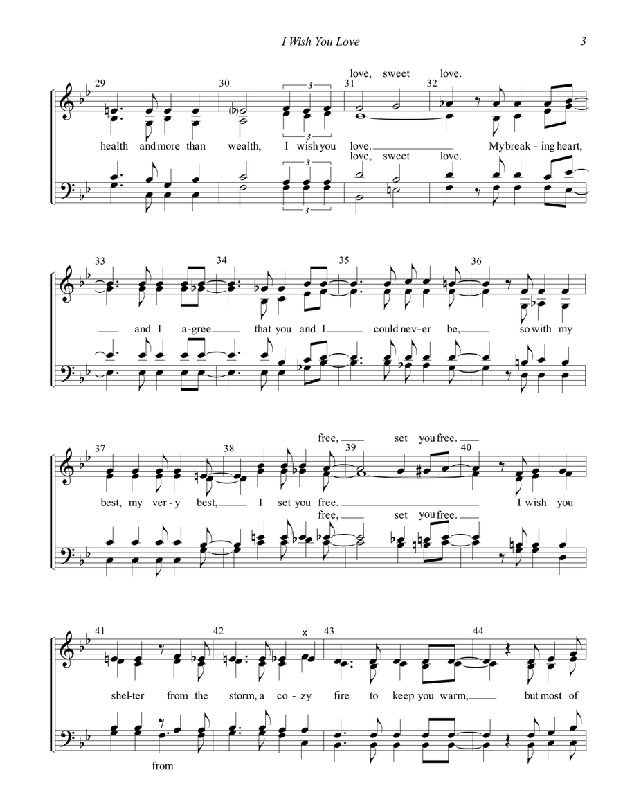 I Wish You Love I Wish You Love 4-Part scores gallery preview page 3