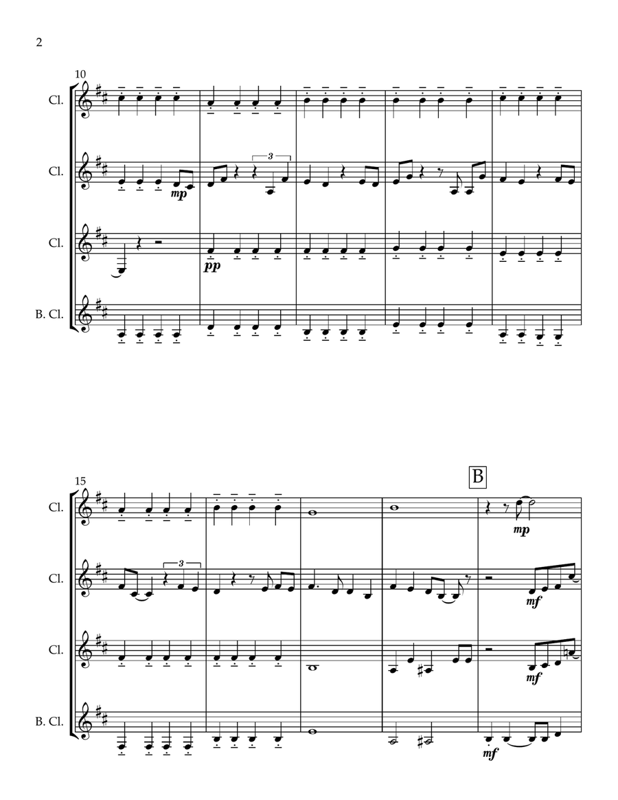 Lucky Lucky Clarinet Quartet scores gallery preview page 2