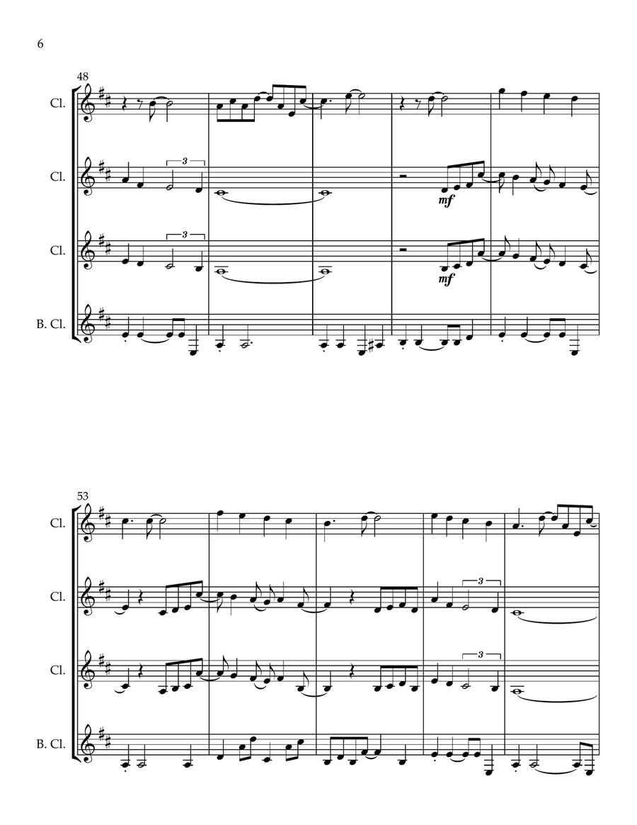 Lucky Lucky Clarinet Quartet scores gallery preview page 6
