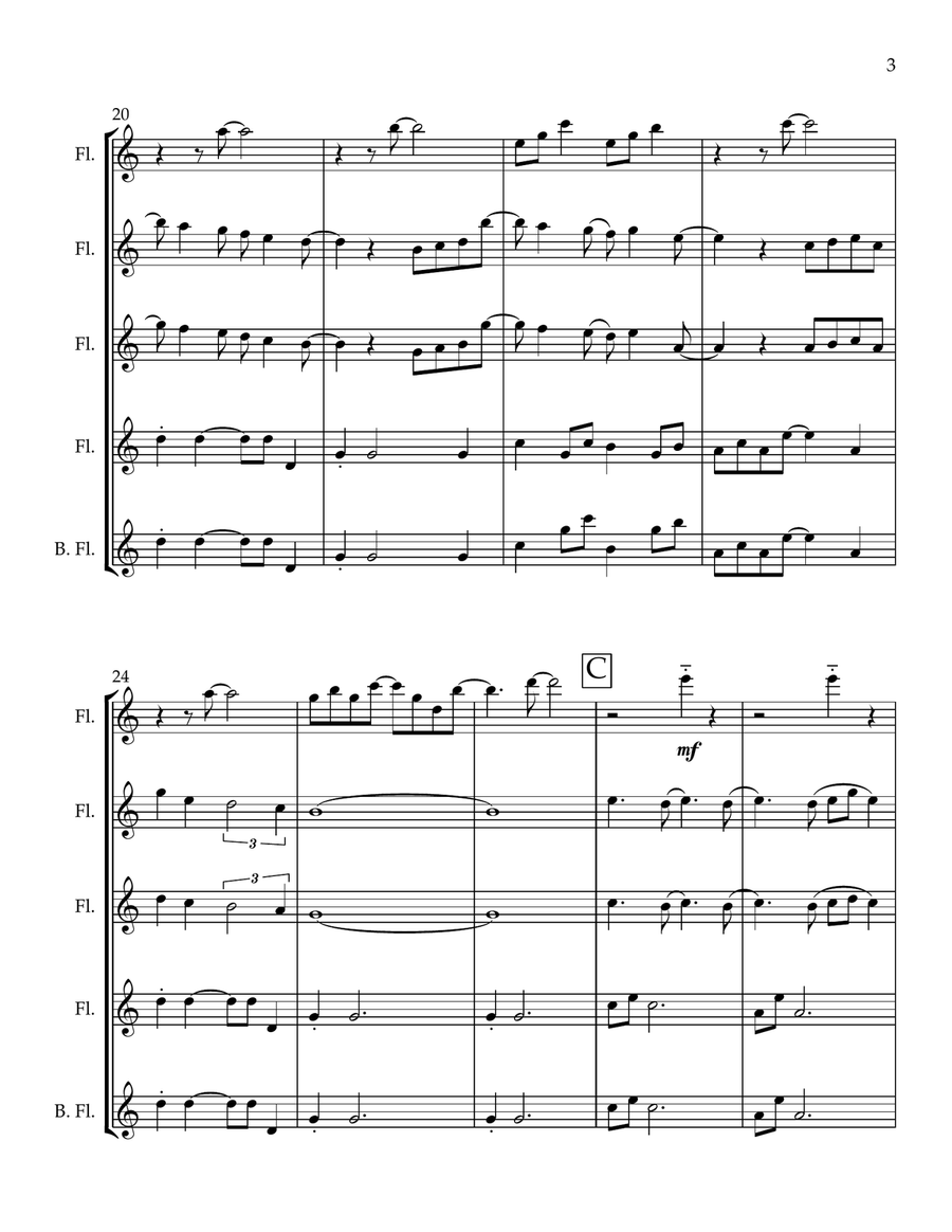 Lucky Lucky Flute Quartet scores gallery preview page 3