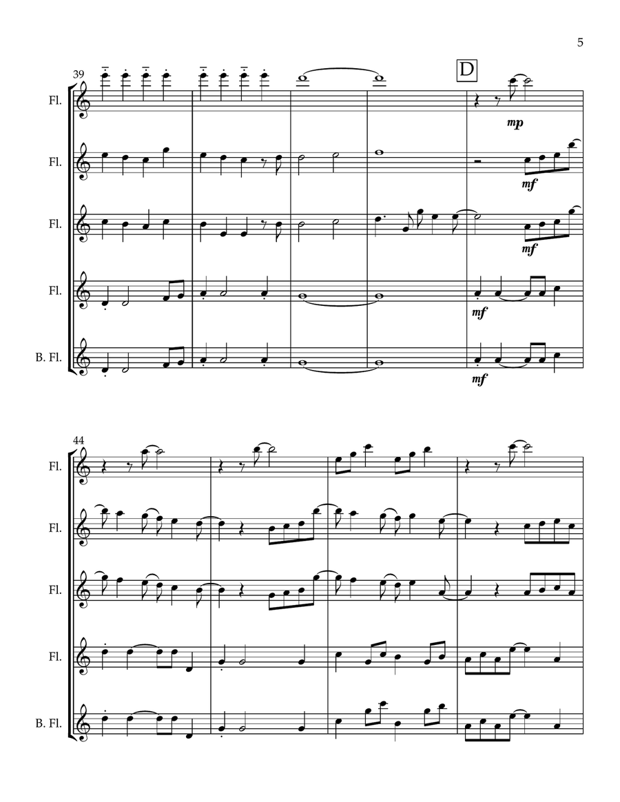 Lucky Lucky Flute Quartet scores gallery preview page 5