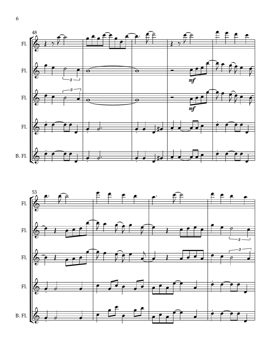 Lucky Lucky Flute Quartet scores gallery preview page 6