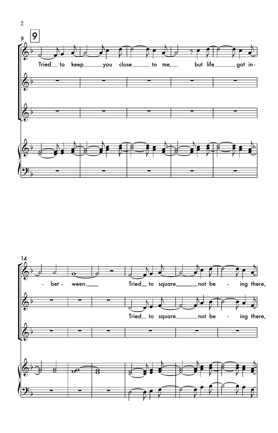 Medley: Hold Back The River with Pompeii 3-Part scores gallery preview page 2