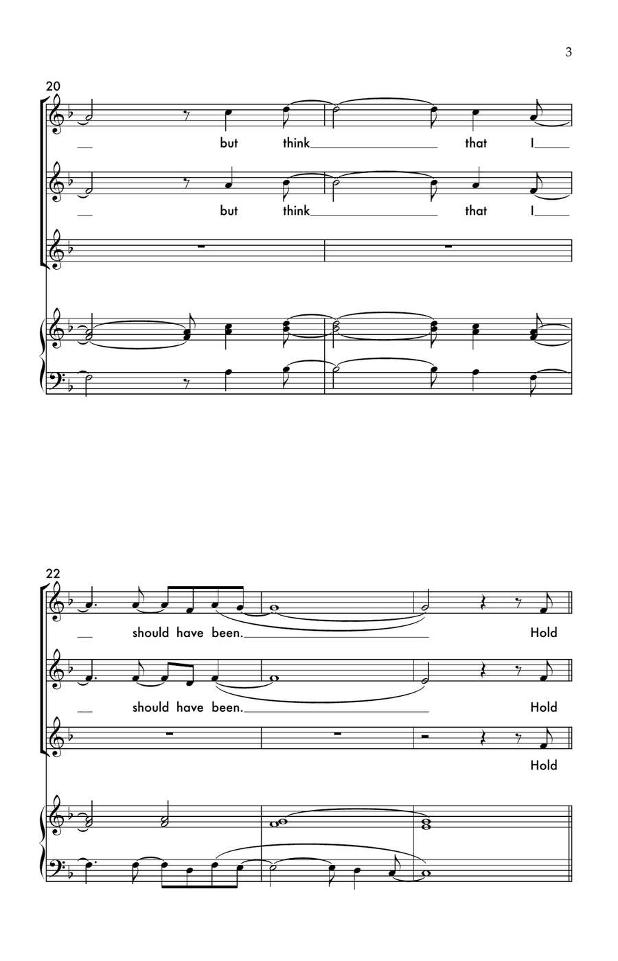 Medley: Hold Back The River with Pompeii 3-Part scores gallery preview page 3