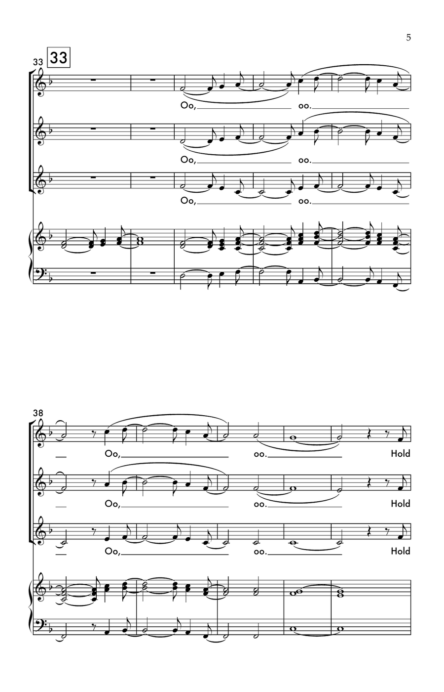 Medley: Hold Back The River with Pompeii 3-Part scores gallery preview page 5