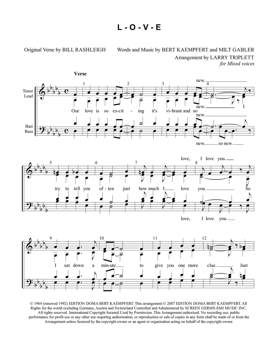 L-O-V-E L-O-V-E 4-Part scores gallery preview page 1