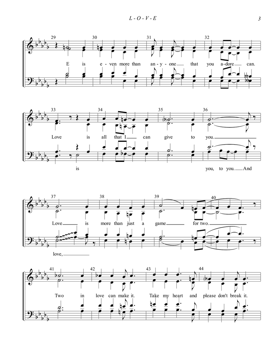 L-O-V-E L-O-V-E 4-Part scores gallery preview page 3