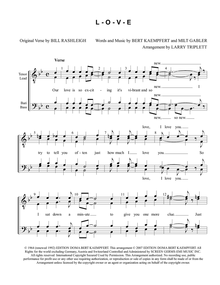 L-O-V-E L-O-V-E TTBB scores gallery preview page 1