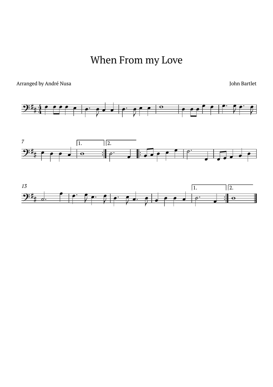 When From My Love Bassoon Solo scores gallery preview page 1