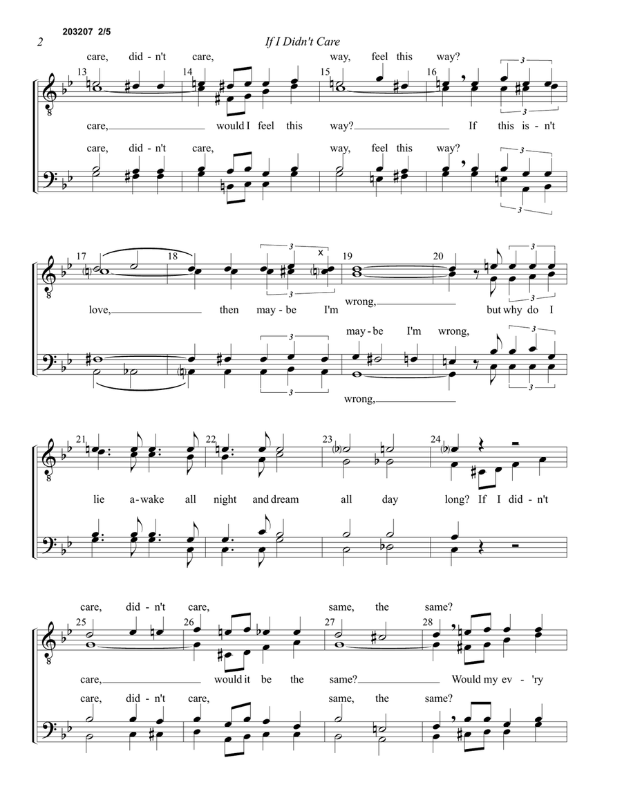 If I Didn't Care If I Didn't Care TTBB scores gallery preview page 2