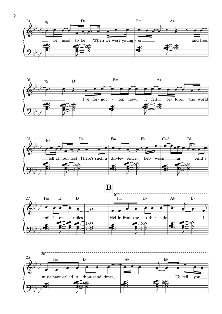 Hello Piano Solo scores gallery preview page 2