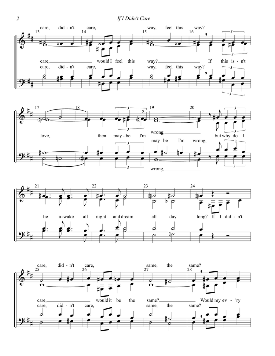 If I Didn't Care If I Didn't Care 4-Part scores gallery preview page 2