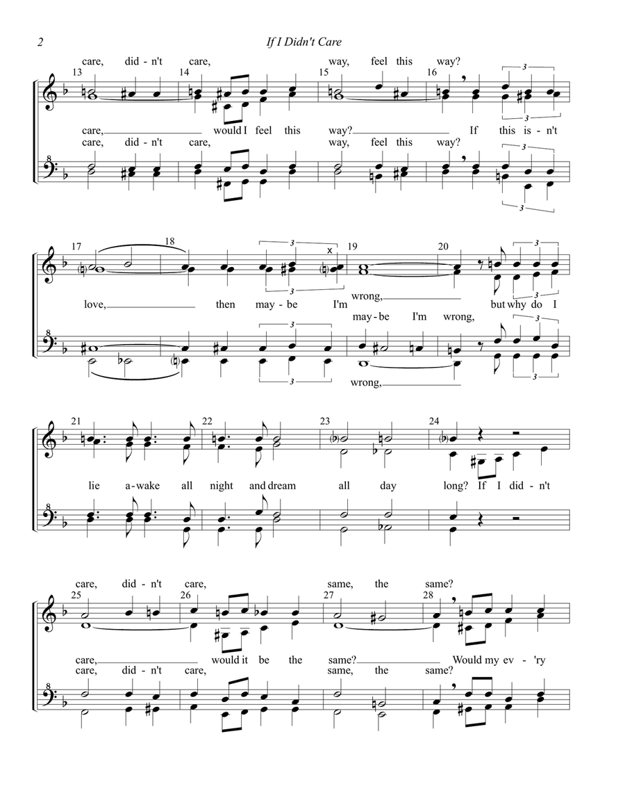 If I Didn't Care If I Didn't Care SSAA scores gallery preview page 2