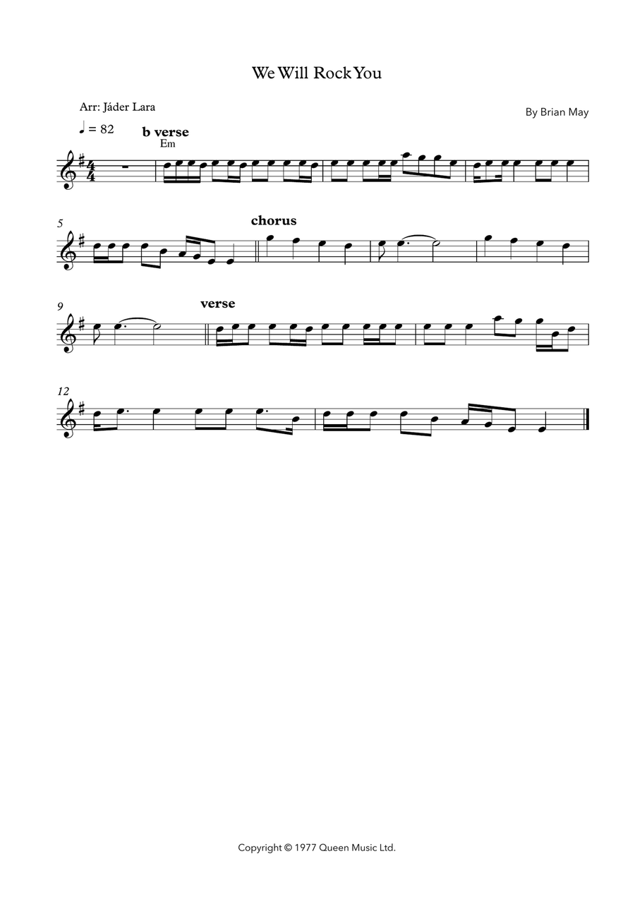 We Will Rock You We Will Rock You Piano scores gallery preview page 1