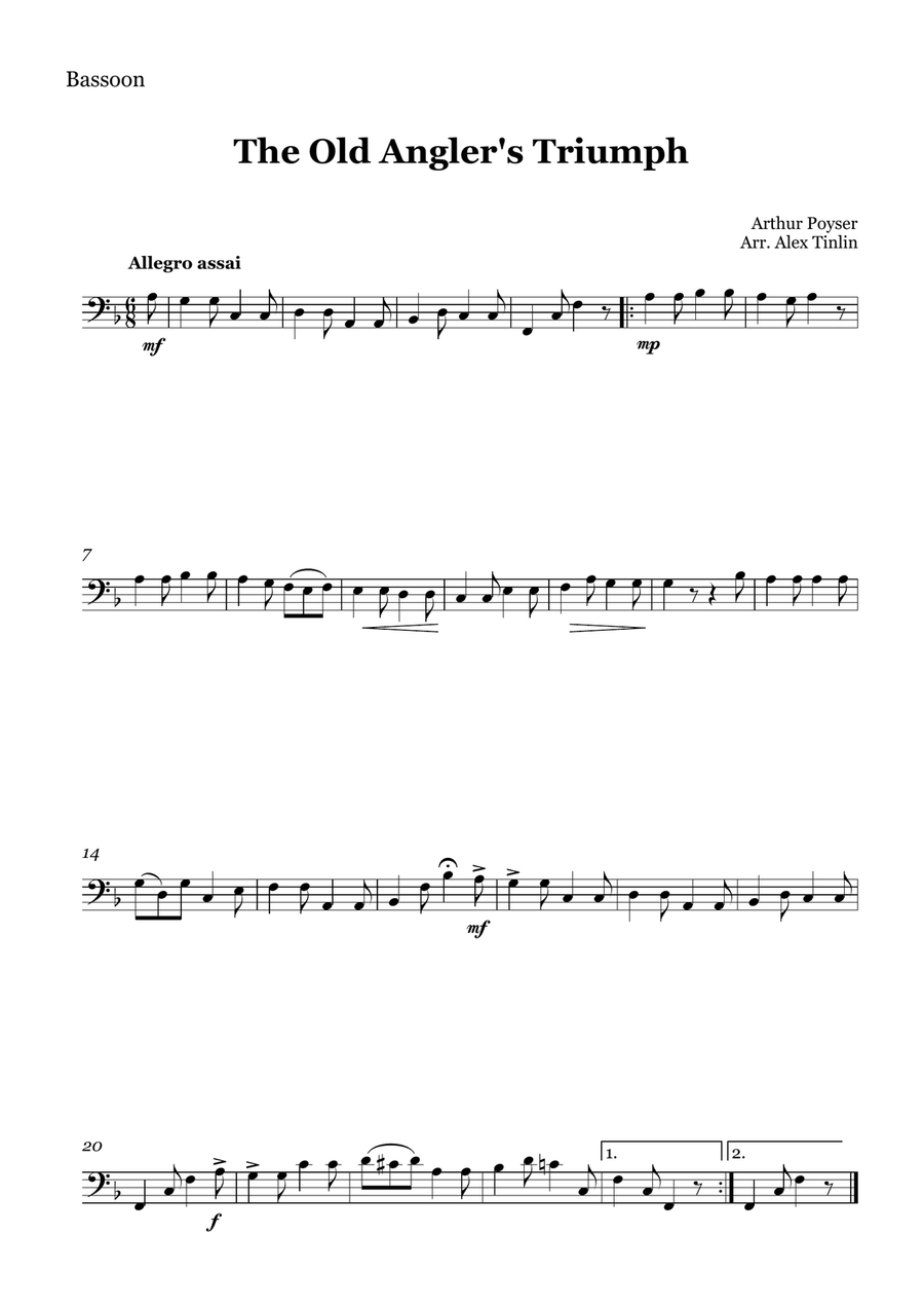 The Old Angler's Triumph The Old Angler's Triumph Woodwind Quartet scores gallery preview page 4
