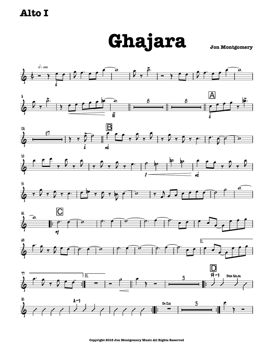 Ghajara! Ghajara! Jazz Ensemble scores gallery preview page 2
