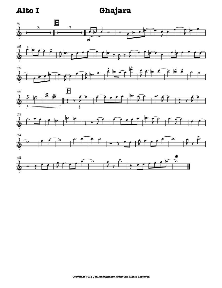 Ghajara! Ghajara! Jazz Ensemble scores gallery preview page 3