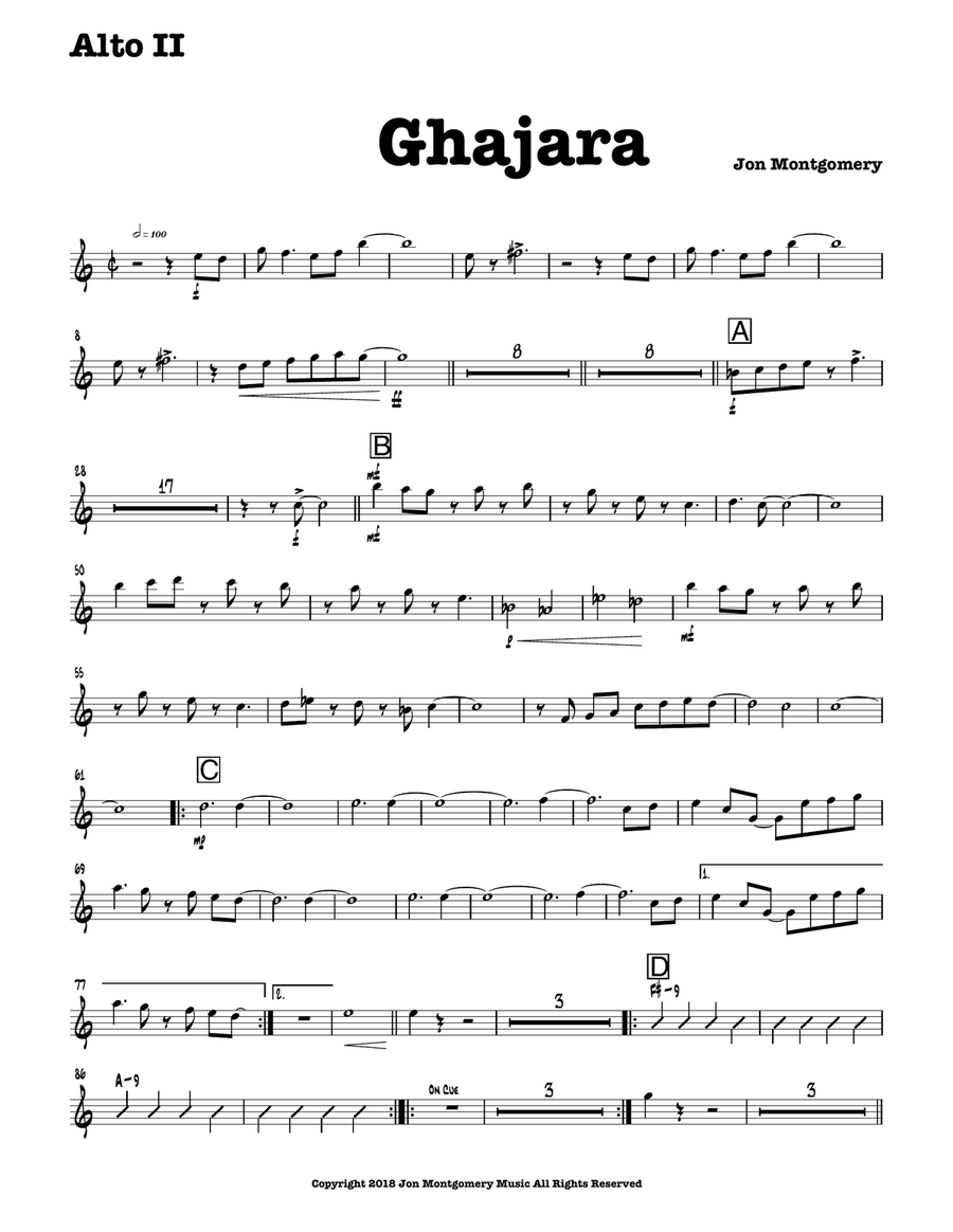Ghajara! Ghajara! Jazz Ensemble scores gallery preview page 4