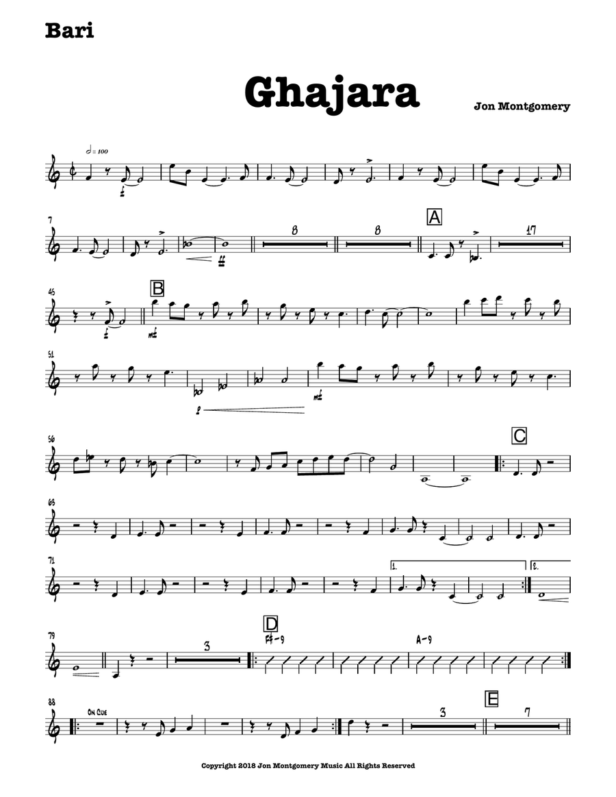 Ghajara! Ghajara! Jazz Ensemble scores gallery preview page 6