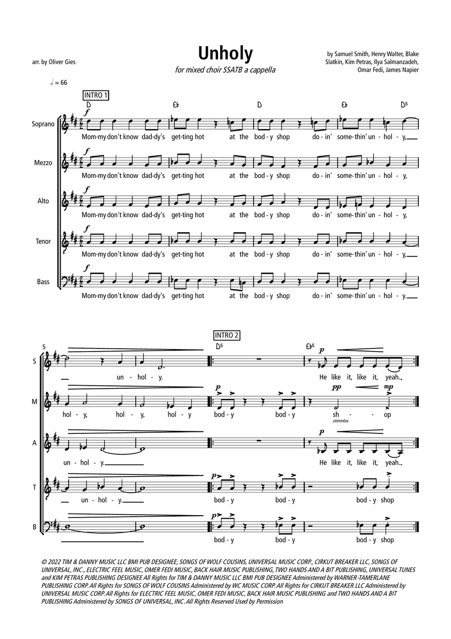 Unholy Choir scores gallery preview page 1