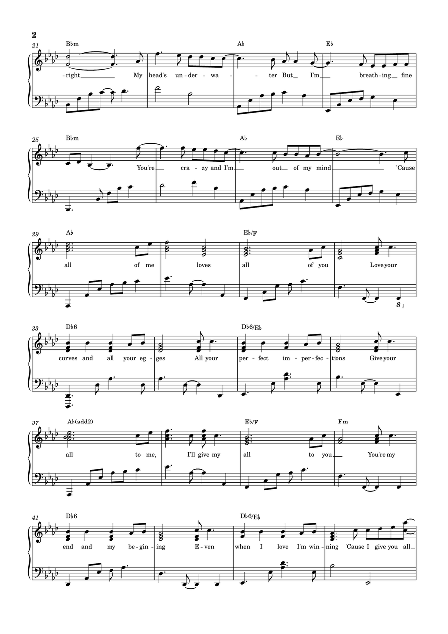 All of Me Piano Solo scores gallery preview page 3
