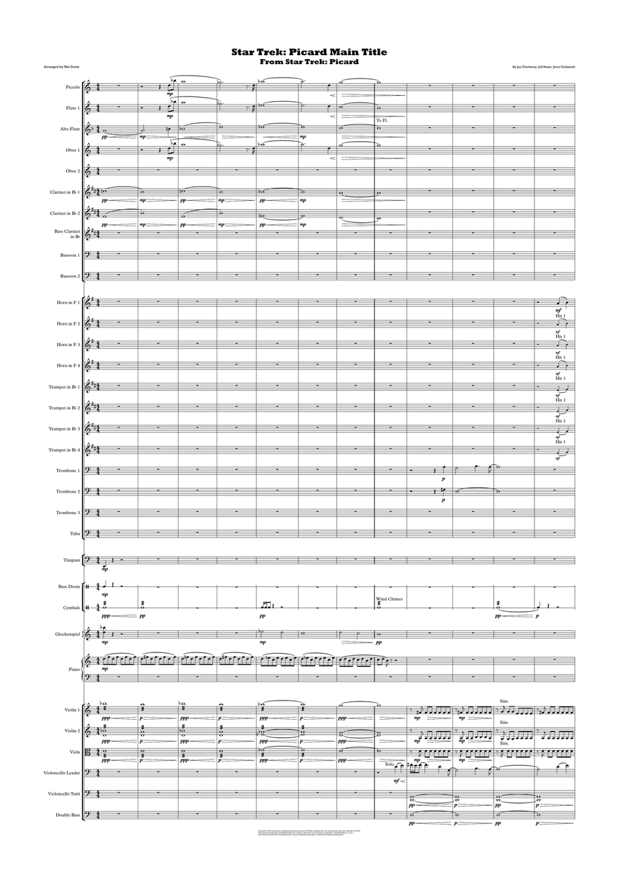 Star Trek: Picard Main Title Full Orchestra scores gallery preview page 1