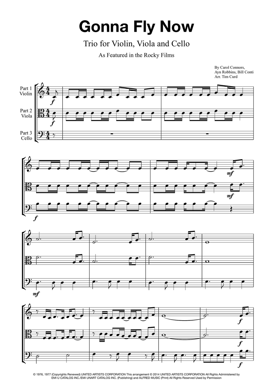 Gonna Fly Now Gonna Fly Now String Trio scores gallery preview page 1