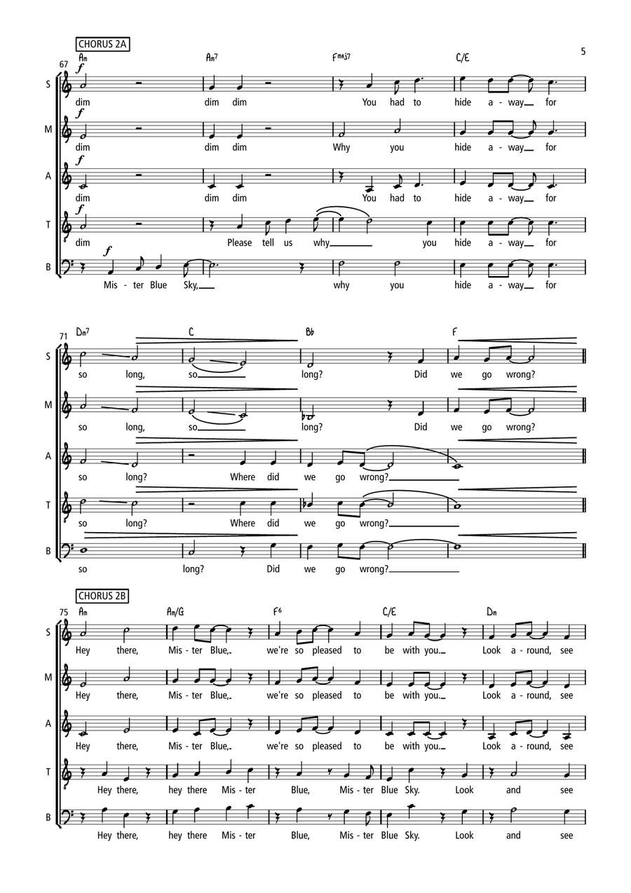 Mr. Blue Sky Mr. Blue Sky Show Choir scores gallery preview page 5