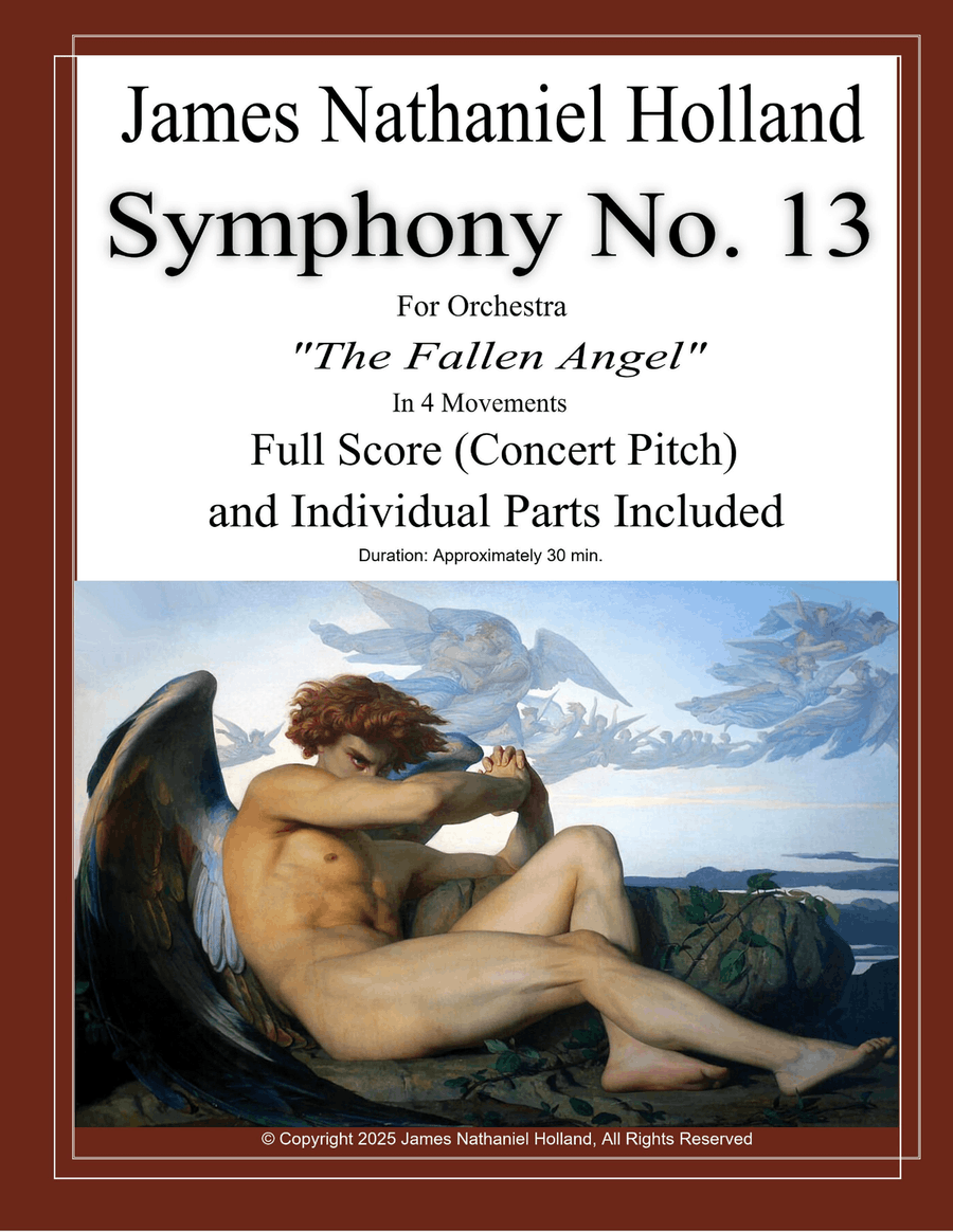 Symphony No. 13 For Orchestra The Fallen Angel Full Score and Parts Full Orchestra scores gallery preview page 1