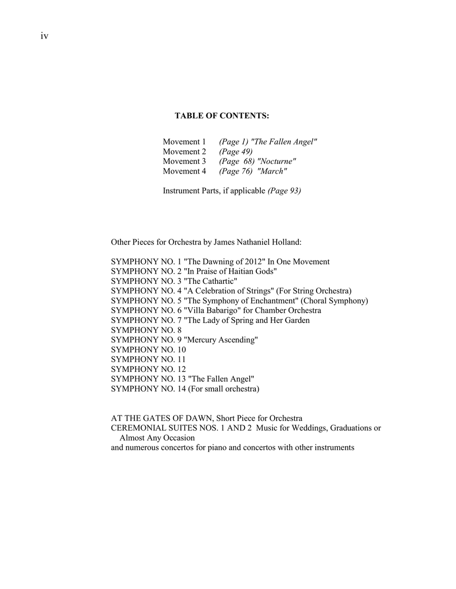 Symphony No. 13 For Orchestra The Fallen Angel Full Score and Parts Full Orchestra scores gallery preview page 4