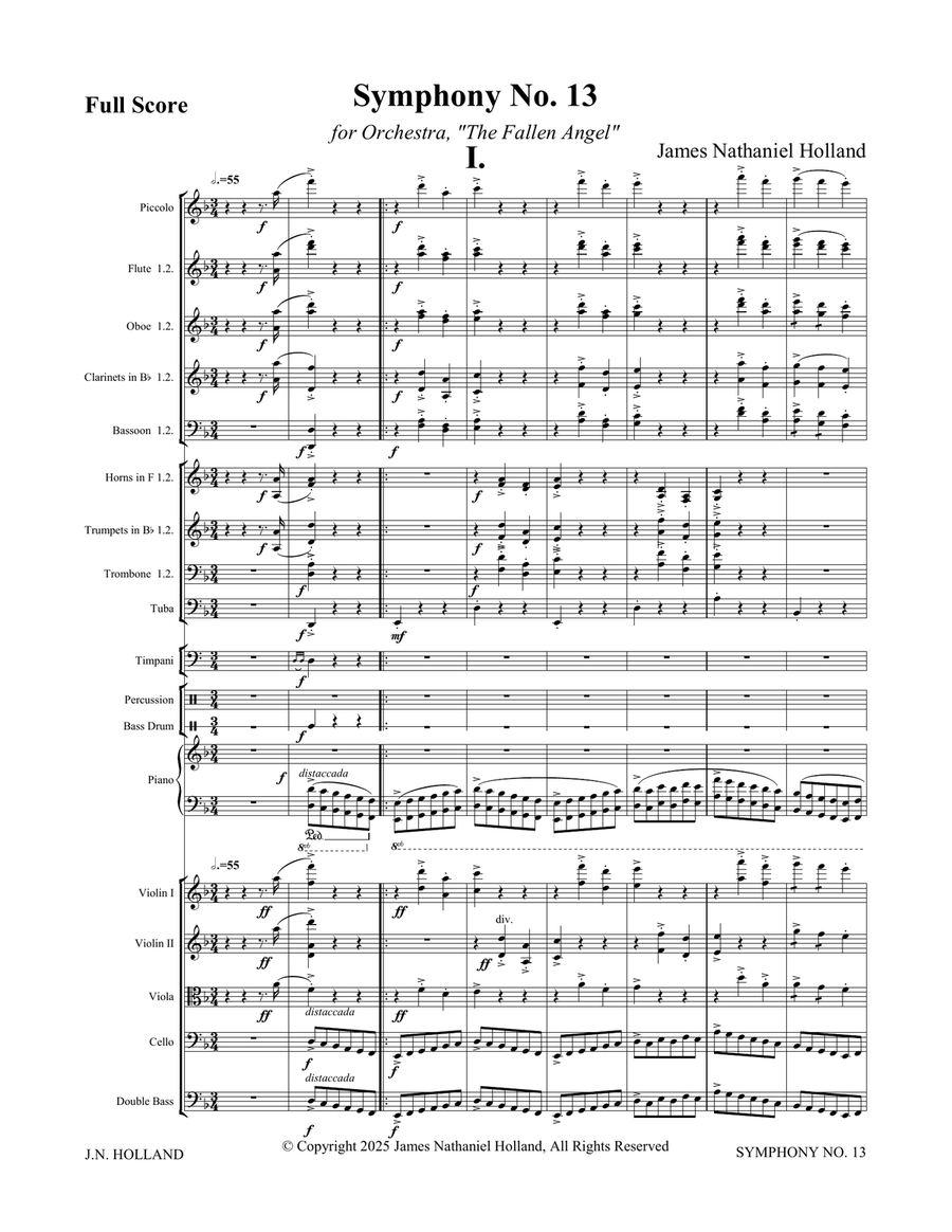 Symphony No. 13 For Orchestra The Fallen Angel Full Score and Parts Full Orchestra scores gallery preview page 5