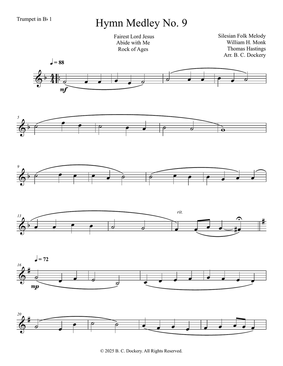 Hymn Medley No. 9 (Trumpet Duet) Trumpet Duet scores gallery preview page 4