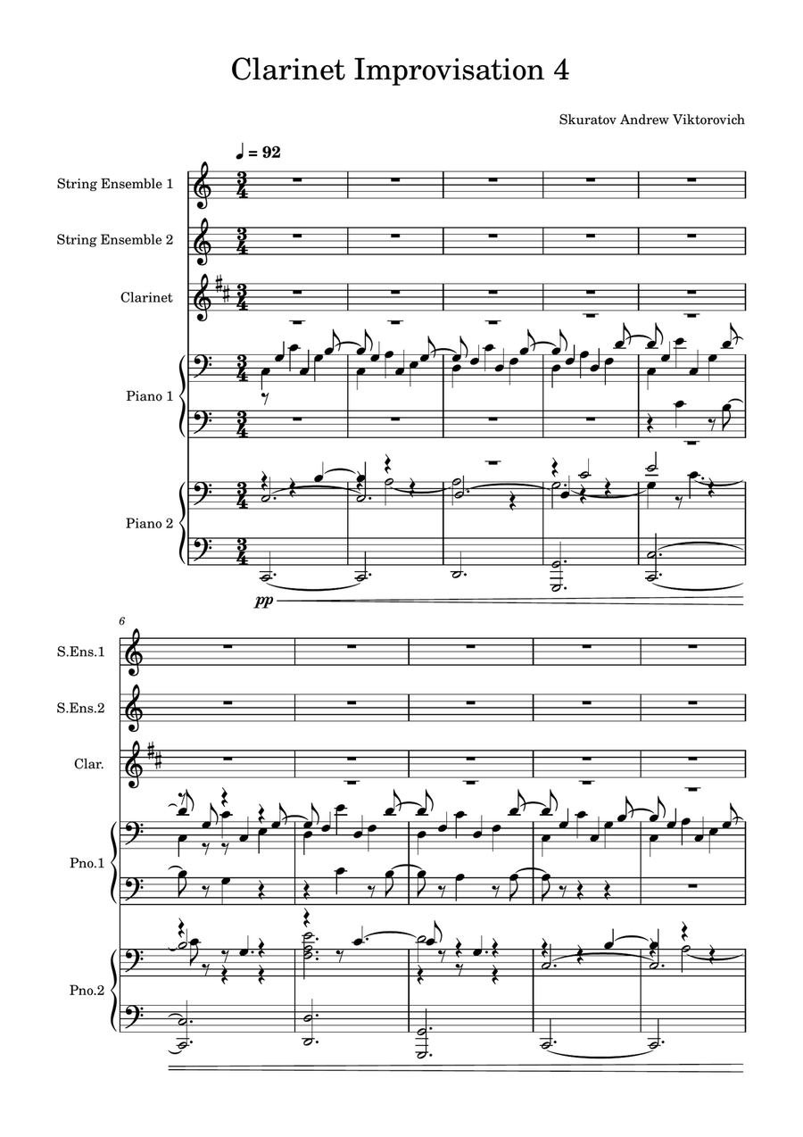 Clarinet Improvisation 4 Clarinet Improvisation 4 Full Orchestra scores gallery preview page 1