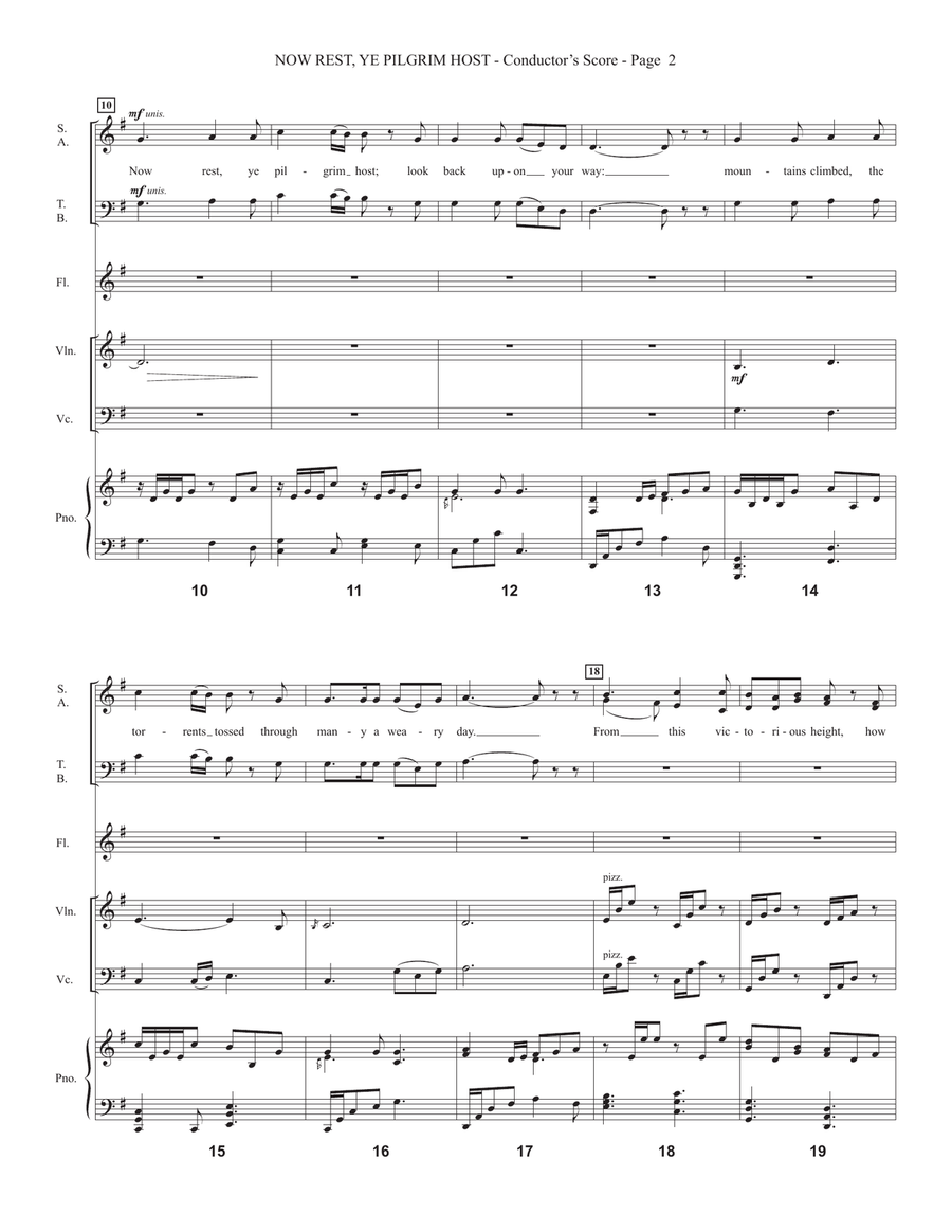 Now Rest Ye, Pilgrim Host (arr. Heather Sorenson) - Conductor Score (Full Score) Choir scores gallery preview page 2
