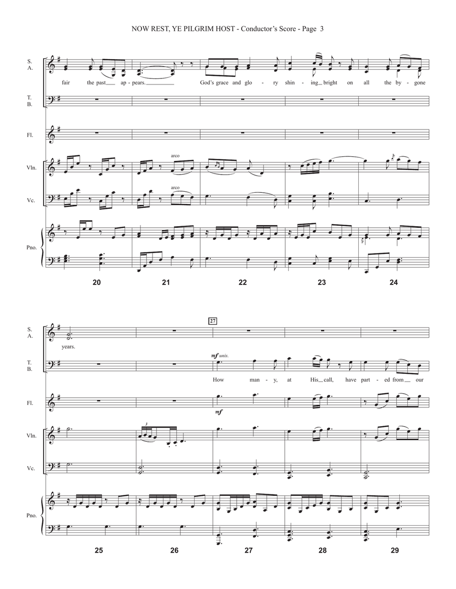 Now Rest Ye, Pilgrim Host (arr. Heather Sorenson) - Conductor Score (Full Score) Choir scores gallery preview page 3