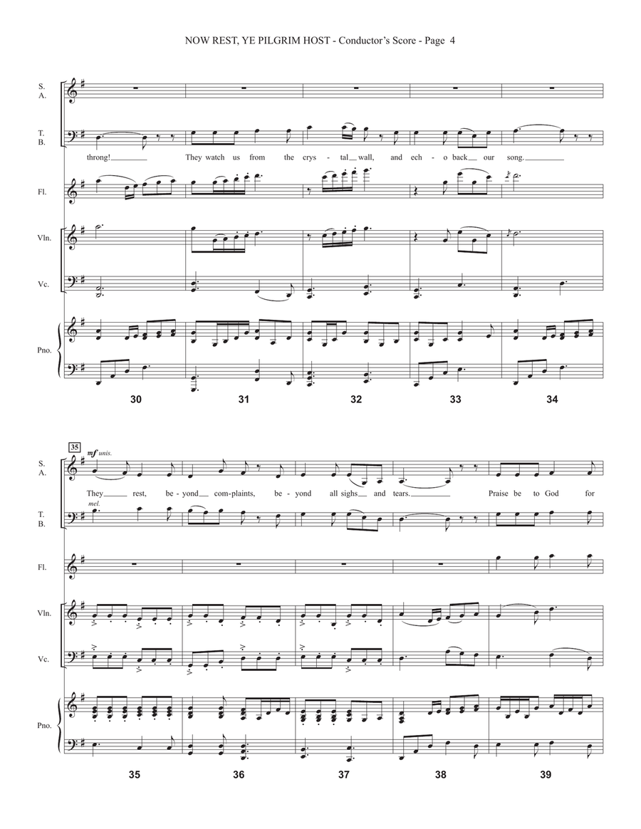 Now Rest Ye, Pilgrim Host (arr. Heather Sorenson) - Conductor Score (Full Score) Choir scores gallery preview page 4