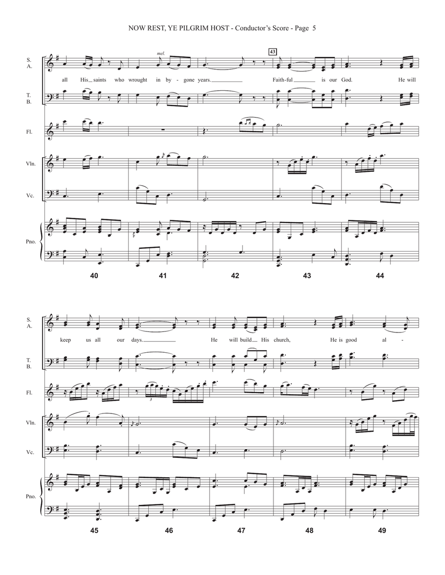 Now Rest Ye, Pilgrim Host (arr. Heather Sorenson) - Conductor Score (Full Score) Choir scores gallery preview page 5