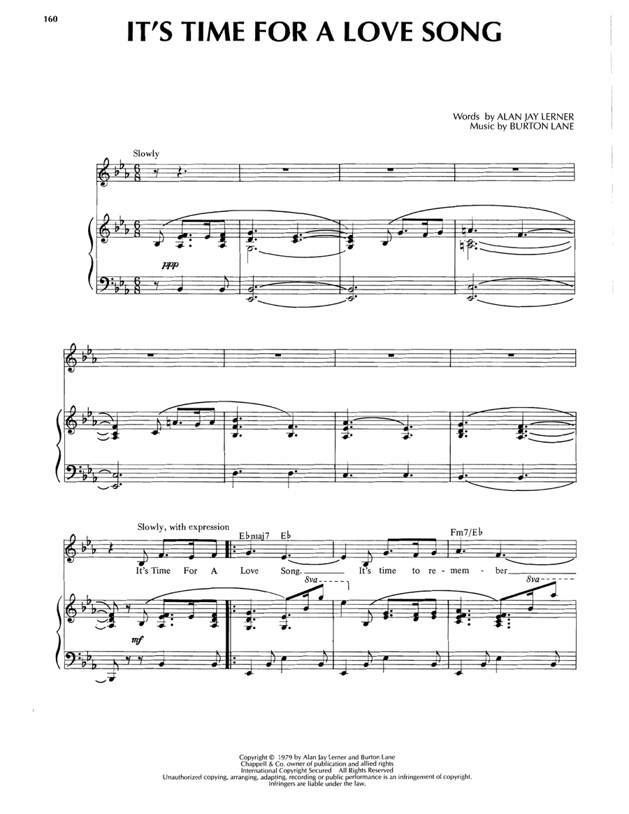 It's Time For A Love Song Piano, Vocal, Guitar scores gallery preview page 1