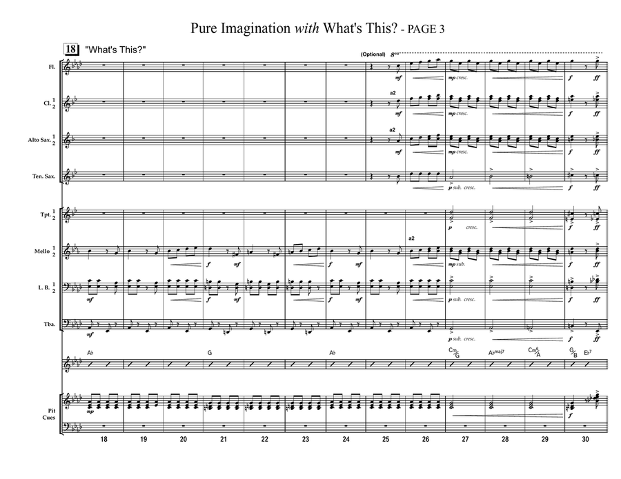 Medley: Pure Imagination with What's This? Marching Band scores gallery preview page 3