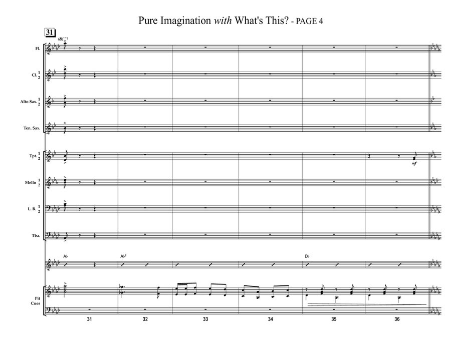 Medley: Pure Imagination with What's This? Marching Band scores gallery preview page 4