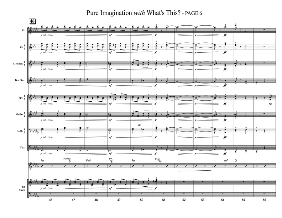 Medley: Pure Imagination with What's This? Marching Band scores gallery preview page 6