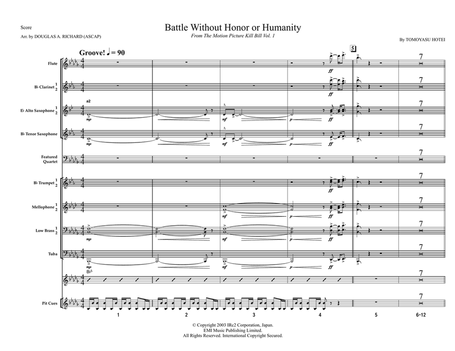 Battle Without Honor Or Humanity Marching Band scores gallery preview page 1