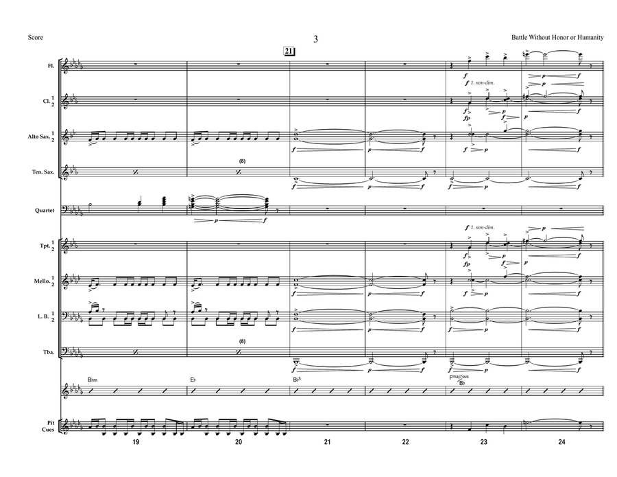 Battle Without Honor Or Humanity Marching Band scores gallery preview page 3
