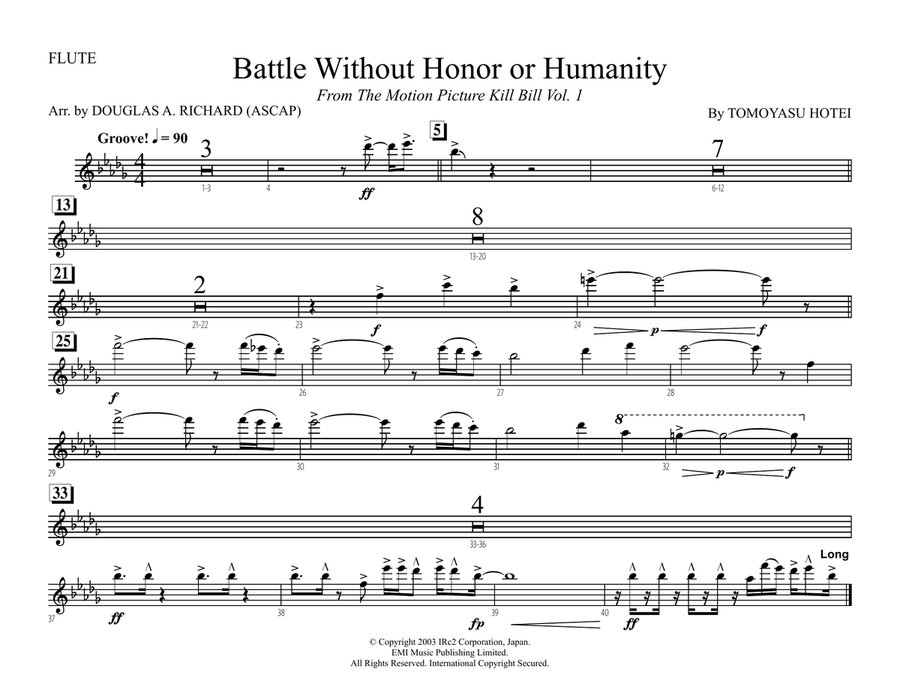 Battle Without Honor Or Humanity Marching Band scores gallery preview page 6