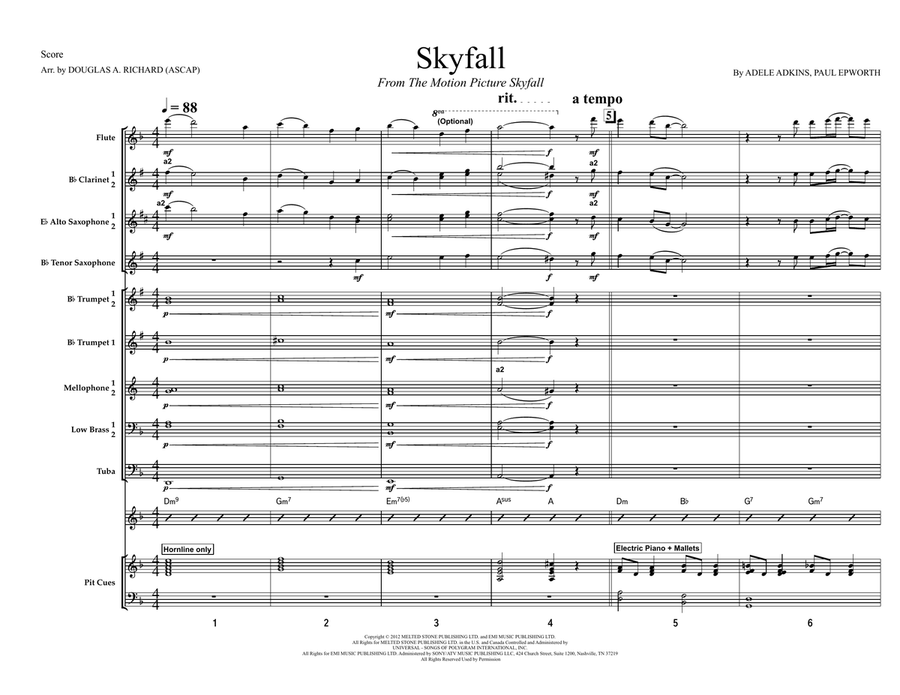 Skyfall Skyfall Marching Band scores gallery preview page 1