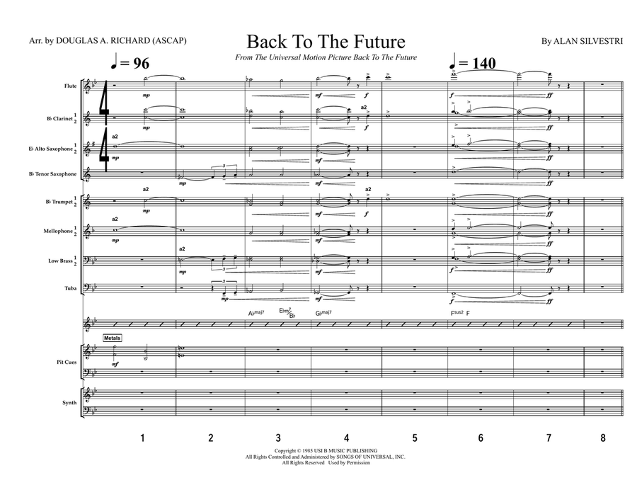 Back To The Future Back To The Future Marching Band scores gallery preview page 1