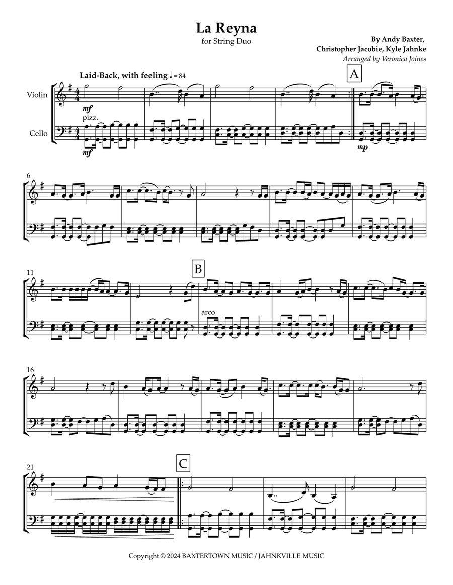 La Reyna La Reyna String Duet scores gallery preview page 1
